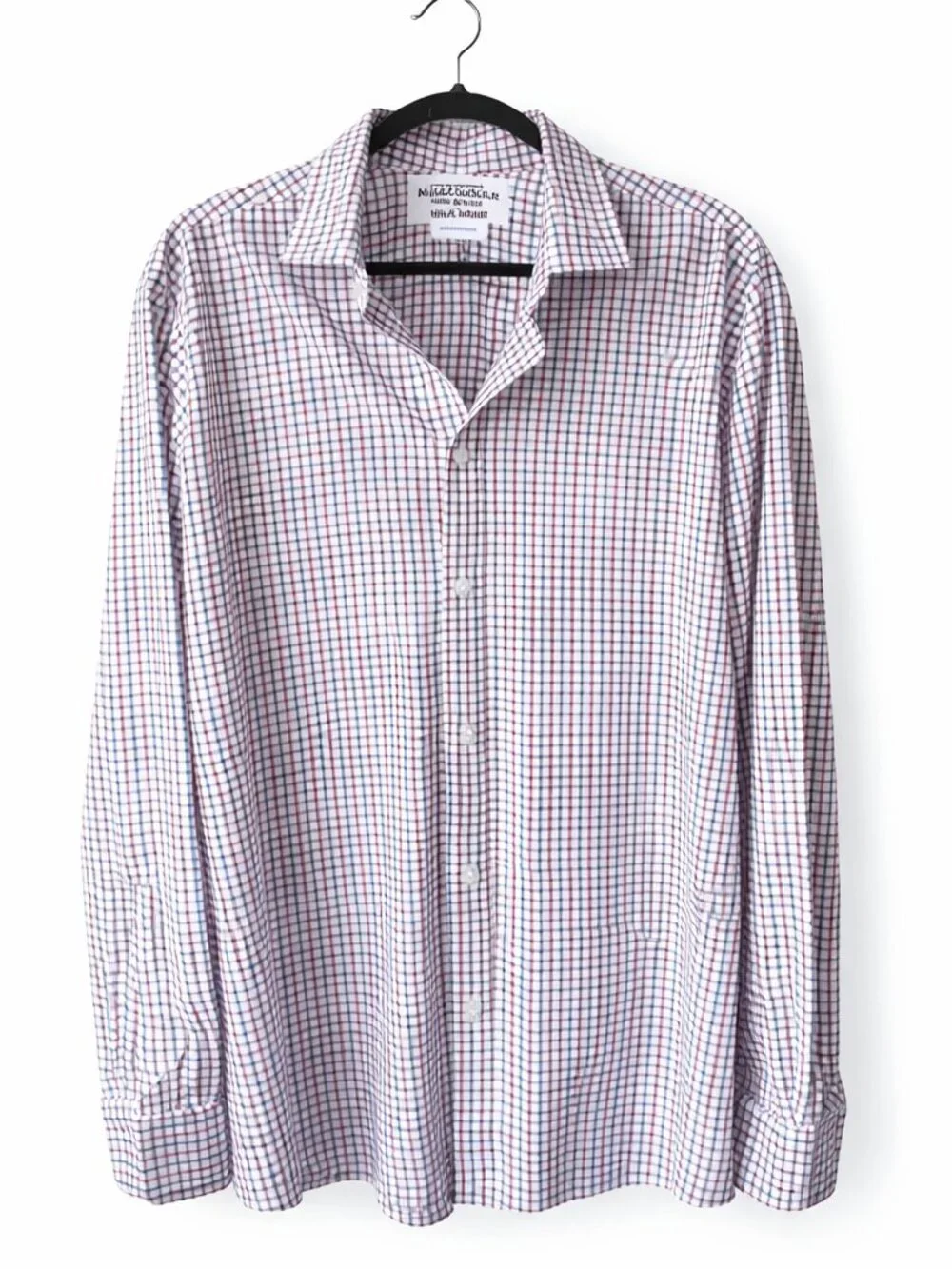 Mizzen+Main Leeward Performance Dress Shirt XXL Stretch No Iron Red Blue Check - Picture 2 of 5